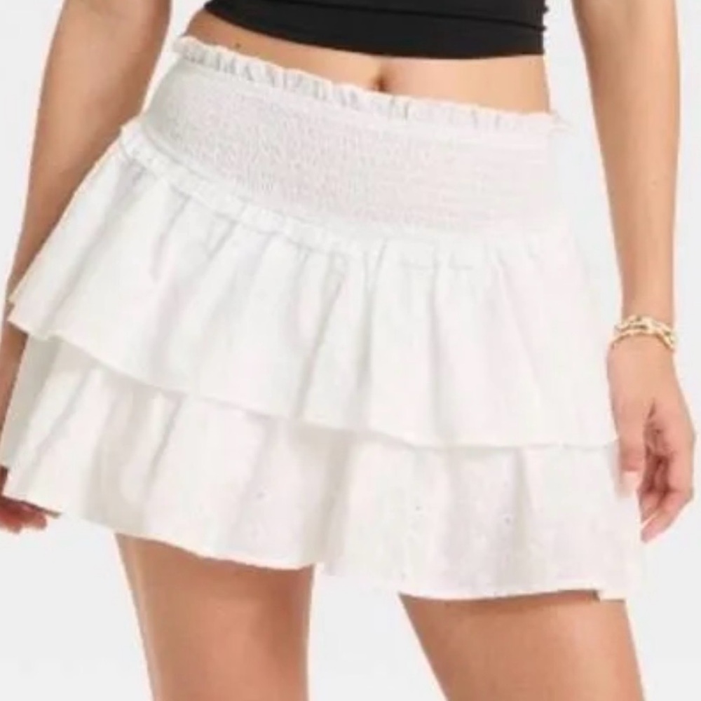 Wild Fable White Ruffled Mini Skirt